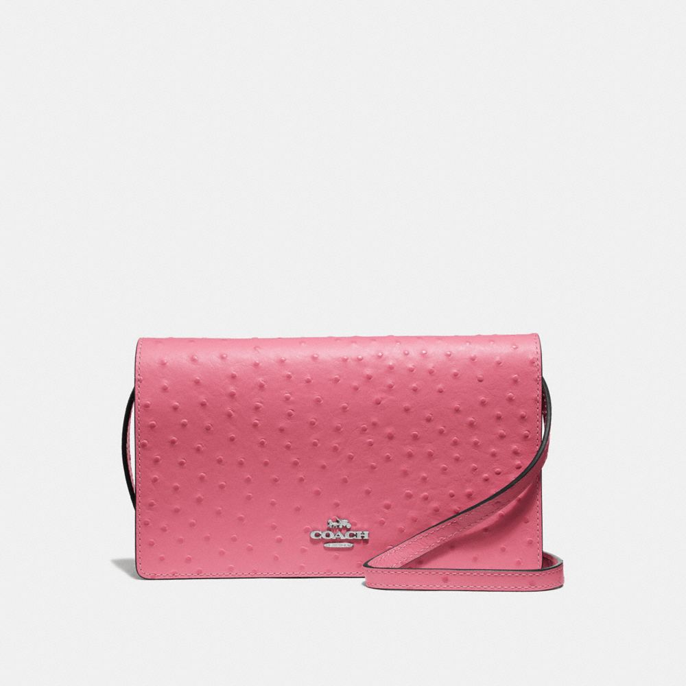 COACH HAYDEN FOLDOVER CROSSBODY CLUTCH - STRAWBERRY/SILVER - F67595