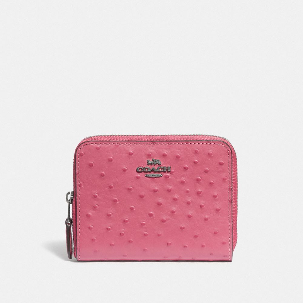 COACH F67606 SMALL ZIP AROUND WALLET STRAWBERRY/SILVER