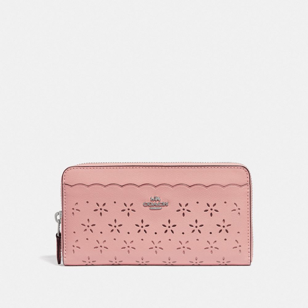 COACH F67609 - ACCORDION ZIP WALLET PETAL/STRAWBERRY/SILVER