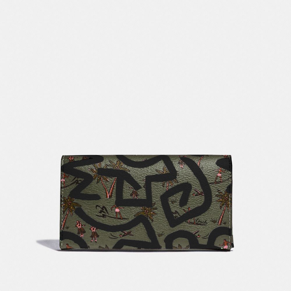 COACH F67627 Keith Haring Universal Phone Case With Hula Dance Print SURPLUS MULTI/BLACK ANTIQUE NICKEL