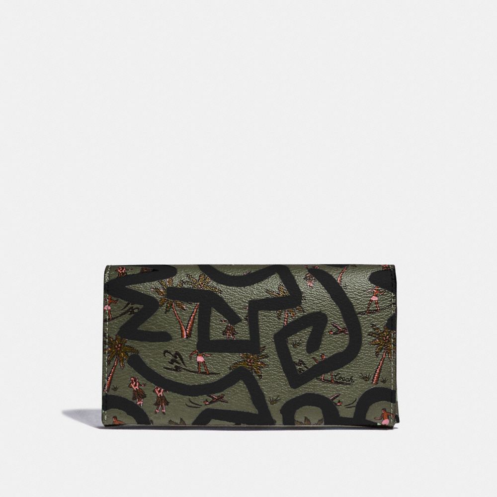 COACH F67627 - KEITH HARING UNIVERSAL PHONE CASE WITH HULA DANCE PRINT SURPLUS MULTI/BLACK ANTIQUE NICKEL