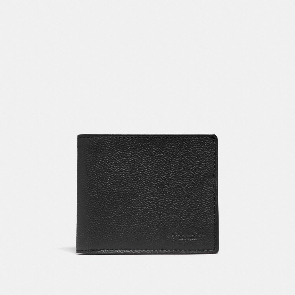 COACH F67630 Id Billfold Wallet BLACK/BLACK ANTIQUE NICKEL
