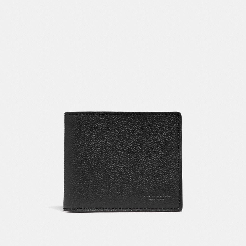 COACH F67630 - ID BILLFOLD WALLET BLACK/BLACK ANTIQUE NICKEL