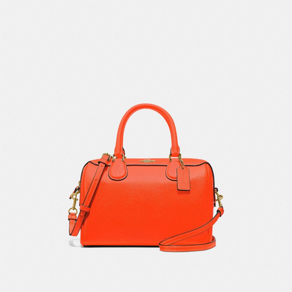 COACH F67673 Mini Bennett Satchel NEON ORANGE/LIGHT GOLD