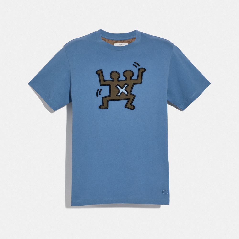 COACH F67674 Keith Haring T-shirt DUSTY BLUE