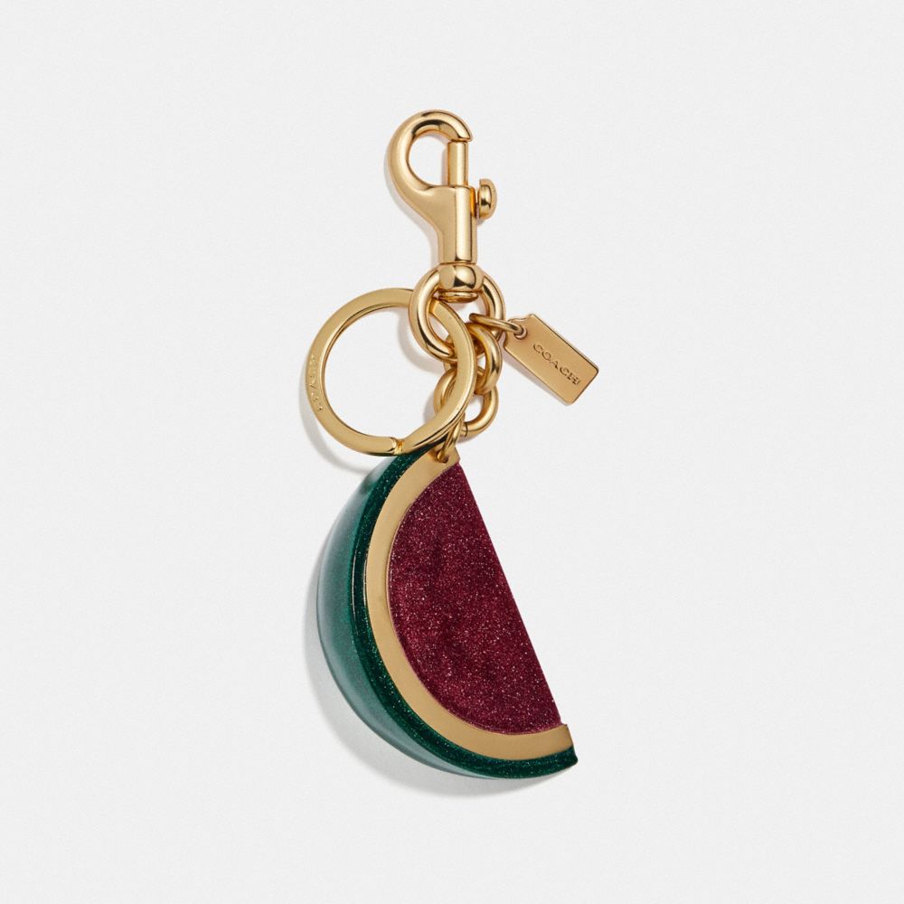 COACH WATERMELON BAG CHARM - RED/GOLD - F67683