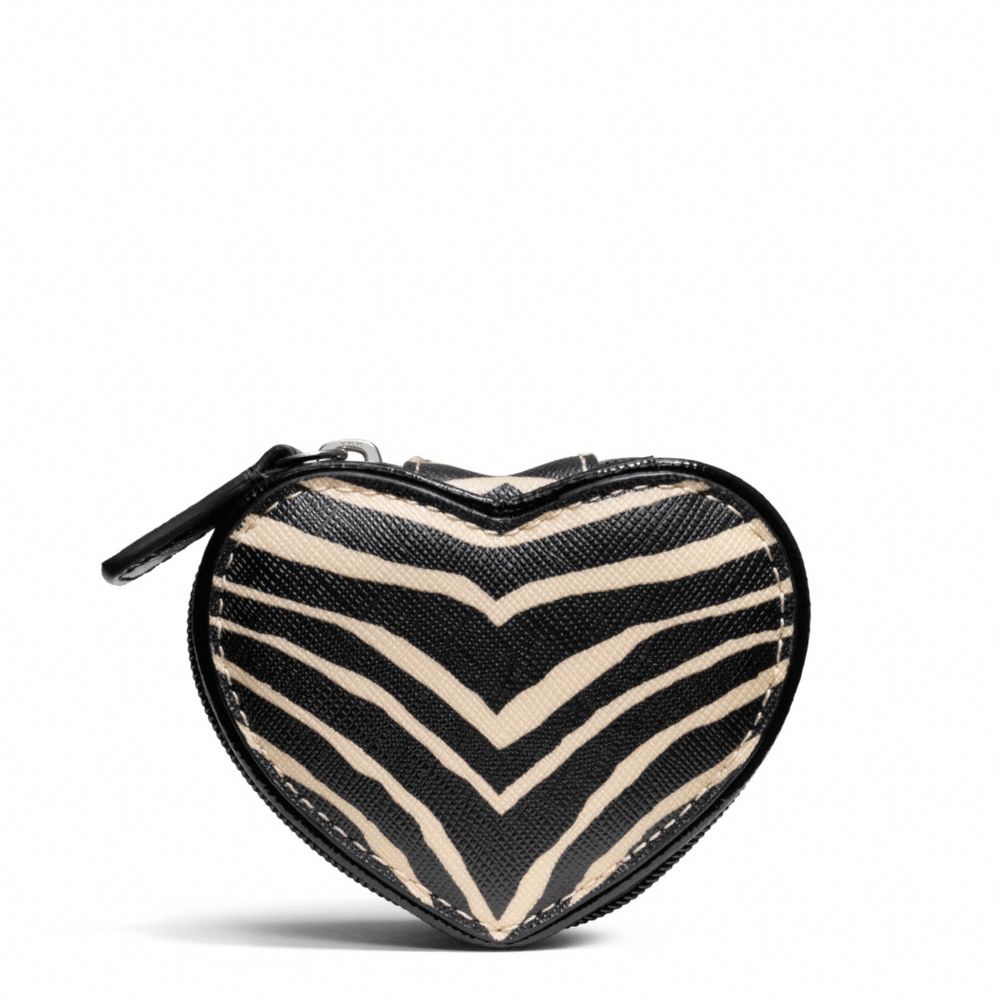 ZEBRA PRINT HEART JEWELRY POUCH - f67741 - F67741SVBK