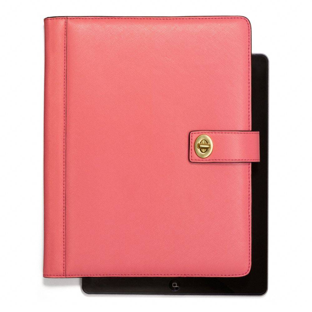 COACH DARCY LEATHER TURNLOCK IPAD CASE - ONE COLOR - F67750