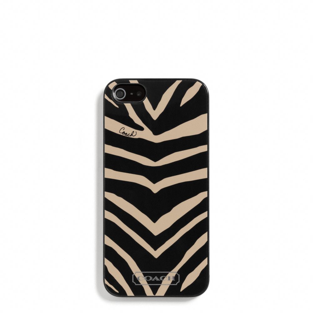 COACH ZEBRA PRINT MOLDED IPHONE 5 CASE - BLACK - f67753