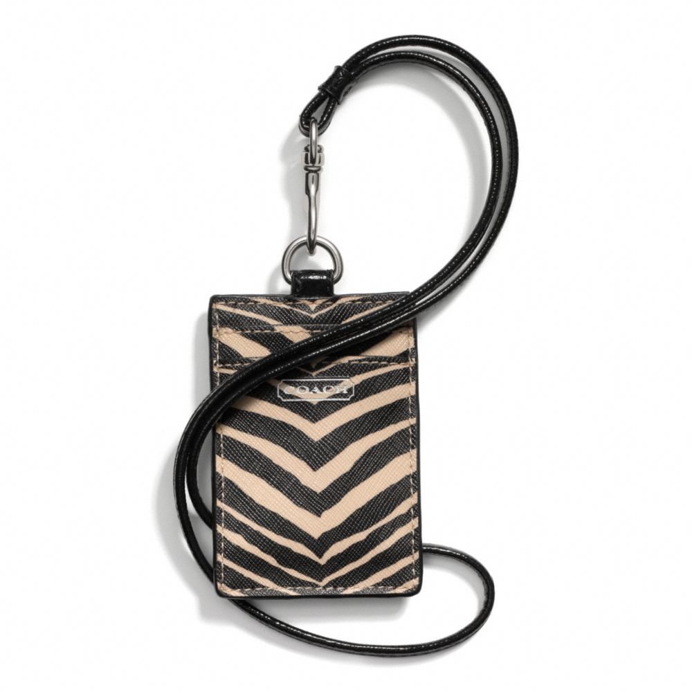 COACH F67763 Zebra Print Lanyard Id 