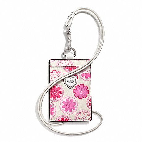 COACH F67809 FLORAL PRINT LANYARD ID CASE ONE-COLOR