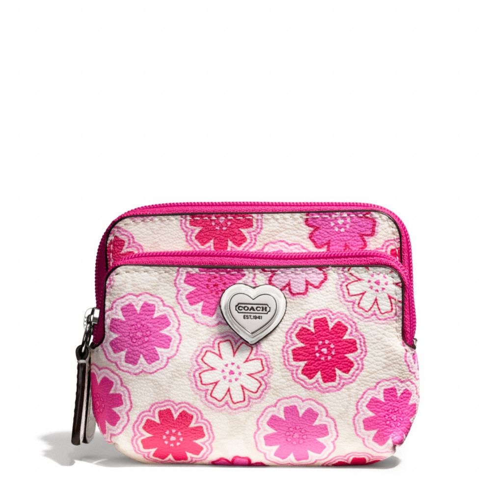 FLORAL PRINT DOUBLE ZIP COIN WALLET COACH F67814