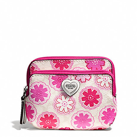 COACH FLORAL PRINT DOUBLE ZIP COIN WALLET -  - f67814