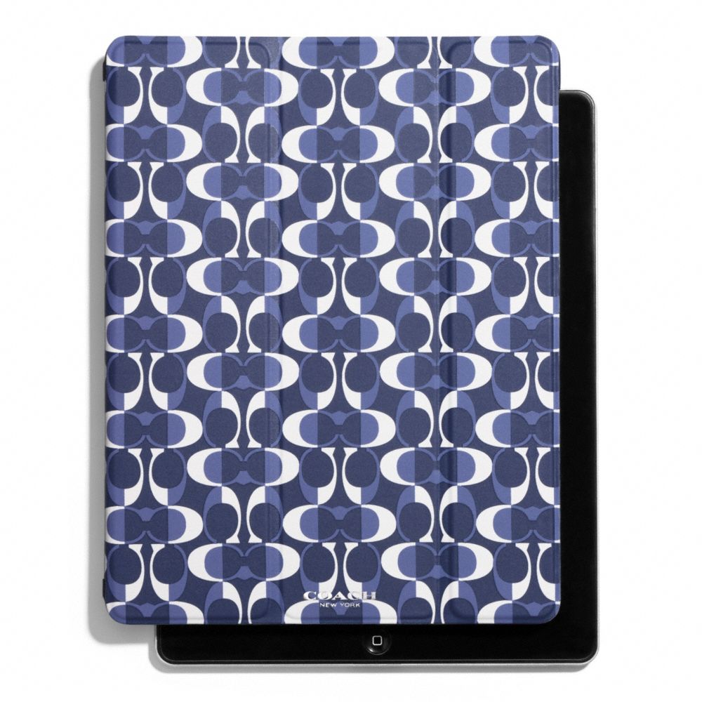 COACH F67825 Peyton Dream C Trifold Ipad Case NAVY