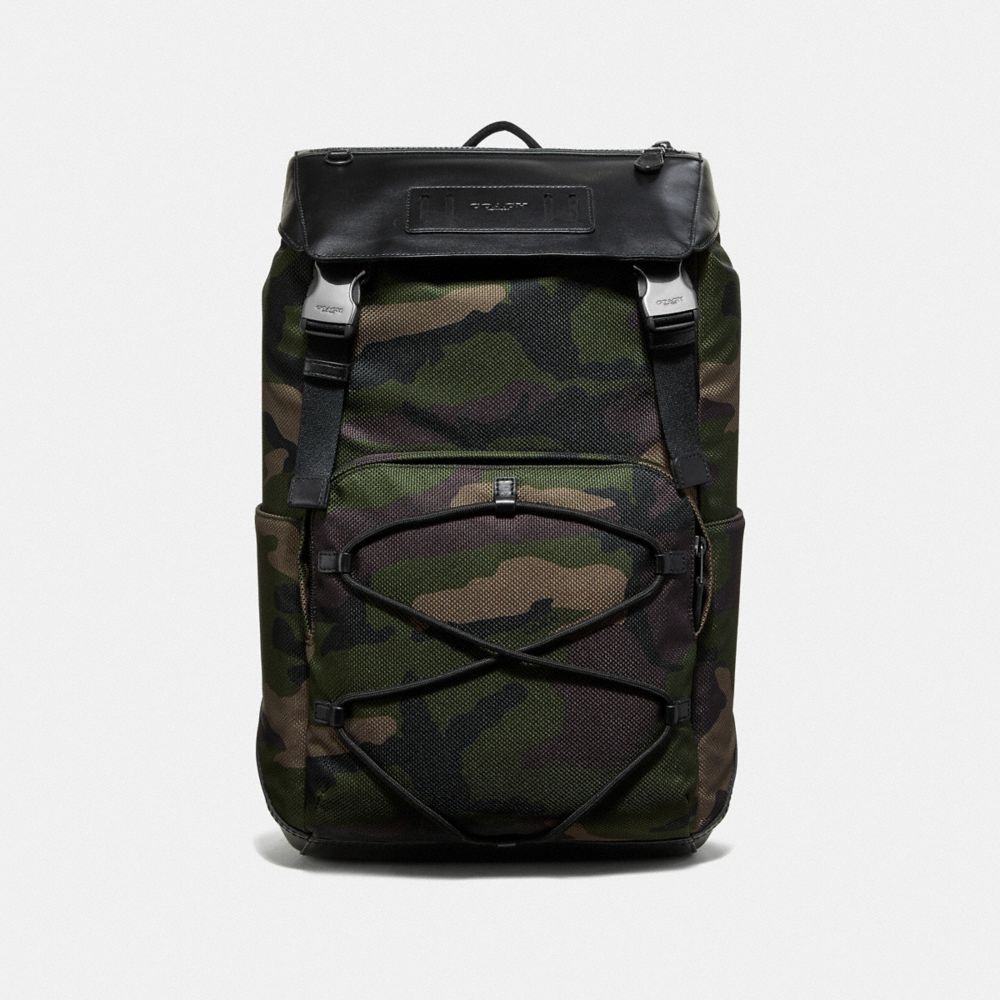 COACH F67947 Terrain Roll Top Backpack With Camo Print DARK GREEN MULTI/BLACK ANTIQUE NICKEL