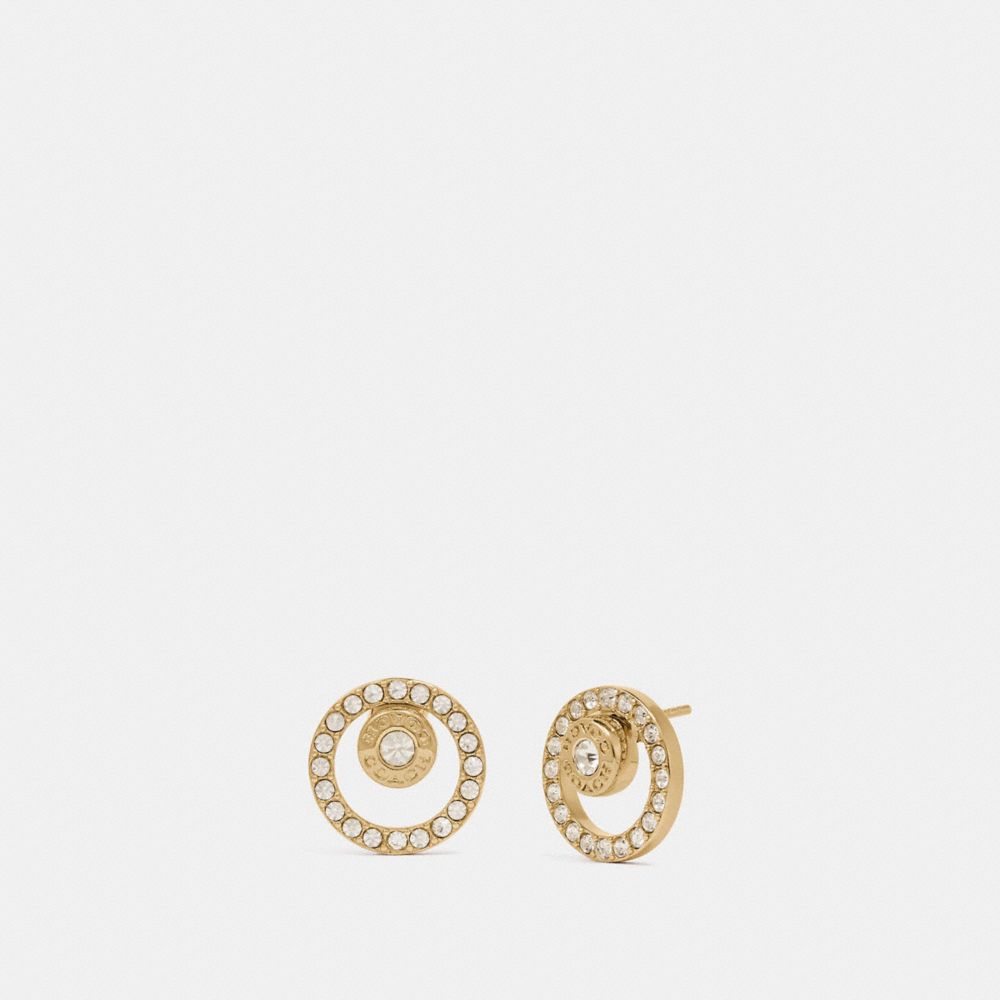 COACH F68009 Open Circle Halo Stud Earrings GOLD