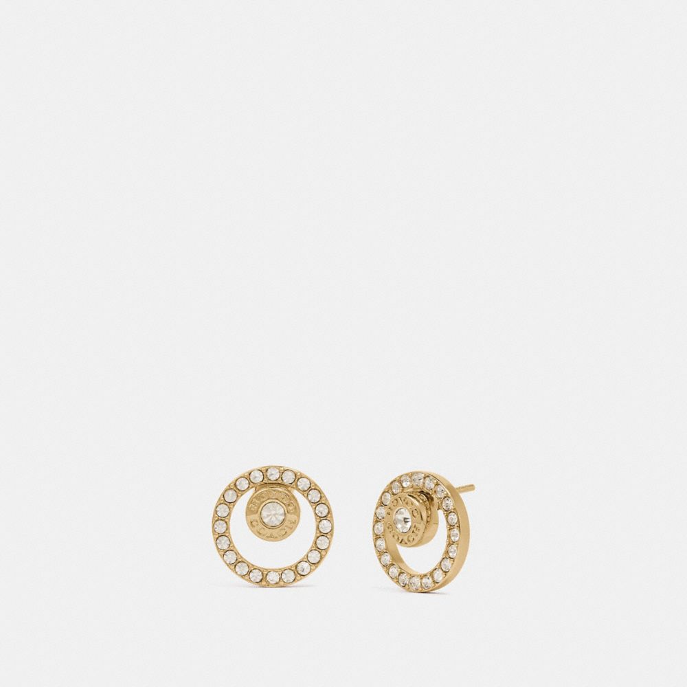 COACH F68009 OPEN CIRCLE HALO STUD EARRINGS GOLD