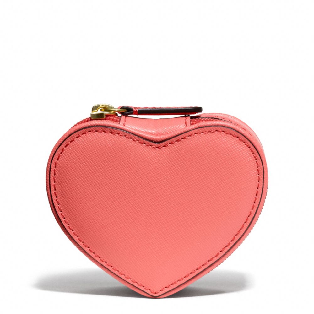 DARCY LEATHER HEART JEWELRY POUCH COACH F68078
