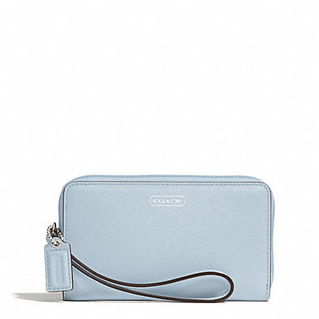 COACH DARCY LEATHER EAST/WEST UNIVERSAL PHONE CASE - SILVER/SKY - f68079