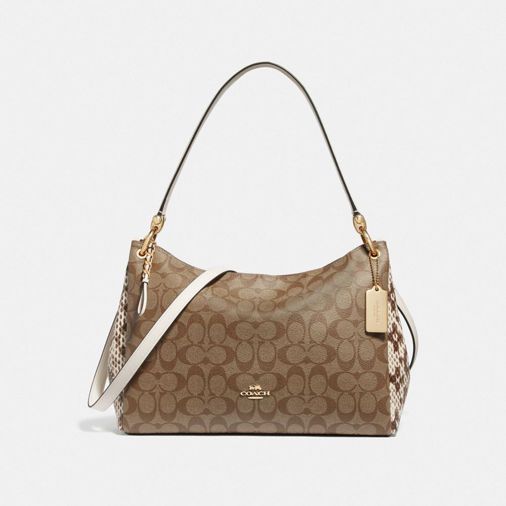 MIA SHOULDER BAG IN SIGNATURE CANVAS - KHAKI MULTI /IMITATION GOLD - COACH F68093