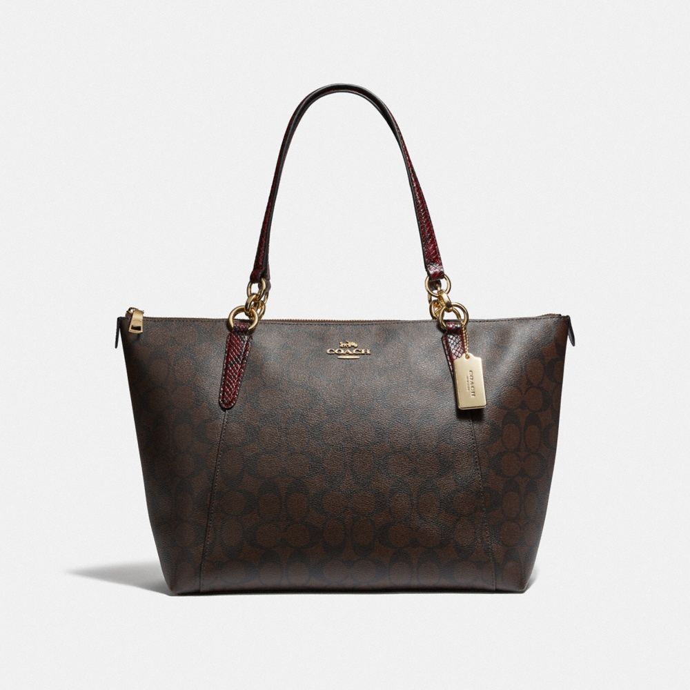 AVA TOTE IN SIGNATURE CANVAS - F68103 - BROWN BLACK/MULTI/IMITATION GOLD