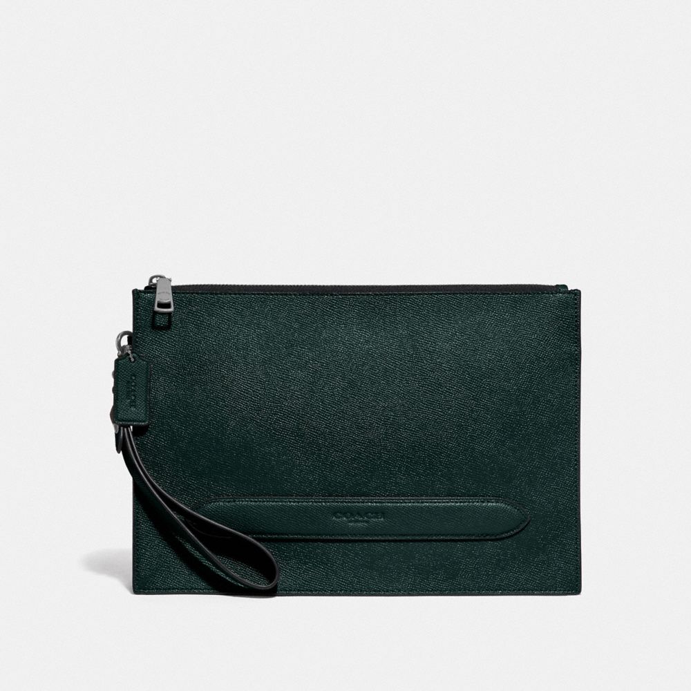 STRUCTURED POUCH - F68154 - FOREST/NICKEL