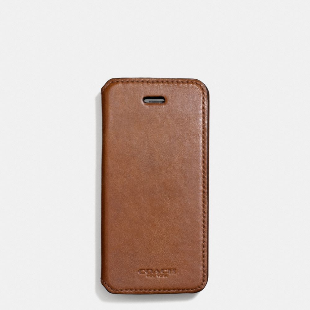 BLEECKER LEATHER IPHONE CASE WITH STAND - FAWN - COACH F68277