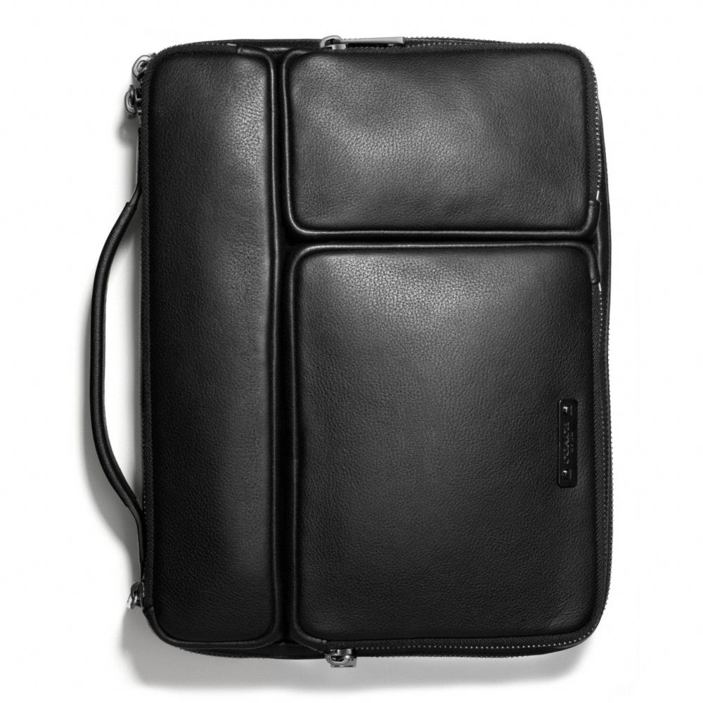 THOMPSON TABLET ORGANIZER IN LEATHER - BLACK - COACH F68280