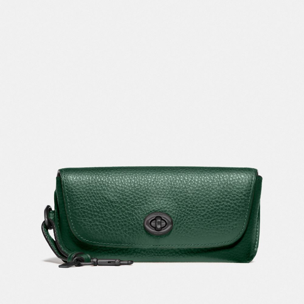 COACH F68289 SUNGLASS CASE QB/DARK PINE