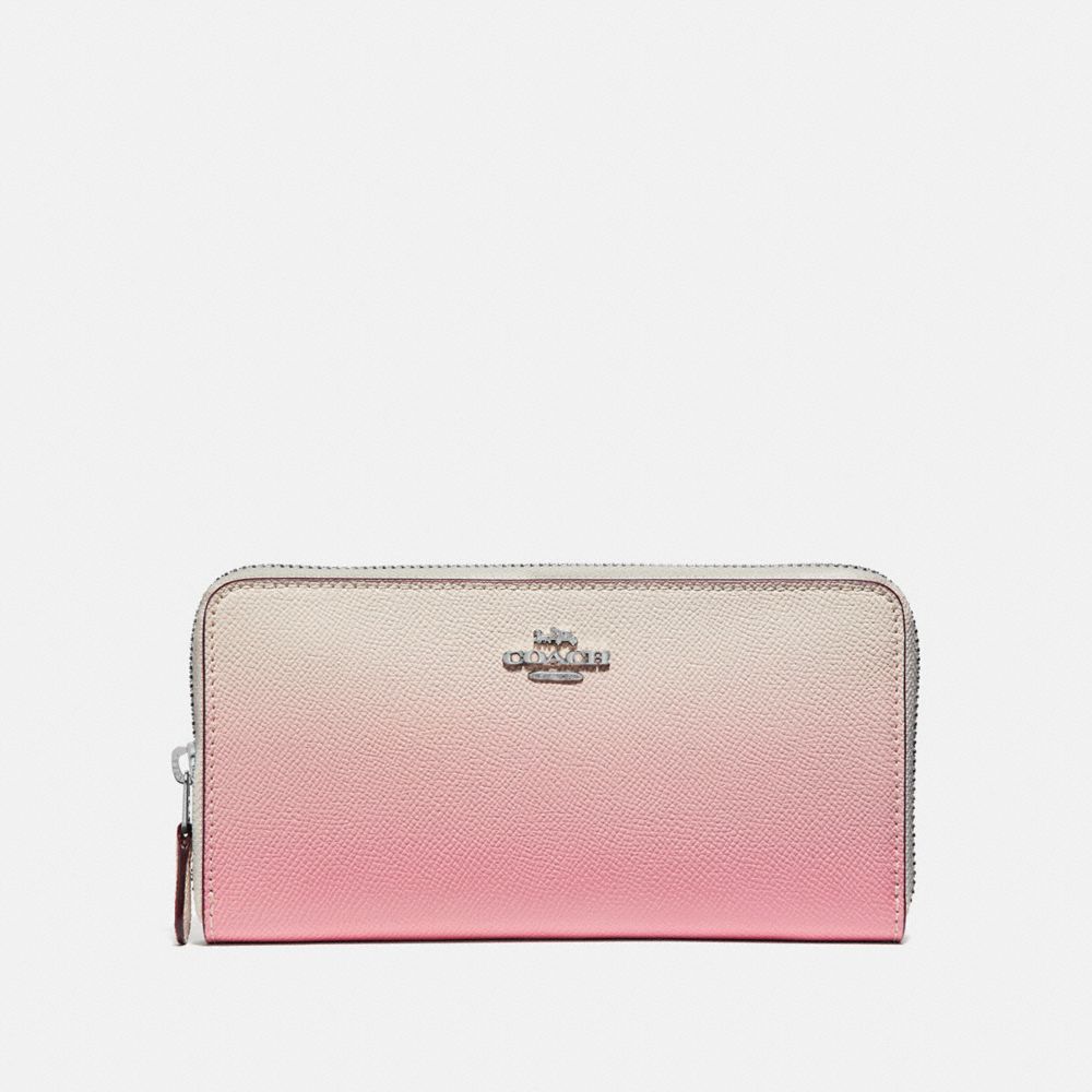 COACH F68295 - ACCORDION ZIP WALLET WITH OMBRE PINK MULTI/SILVER