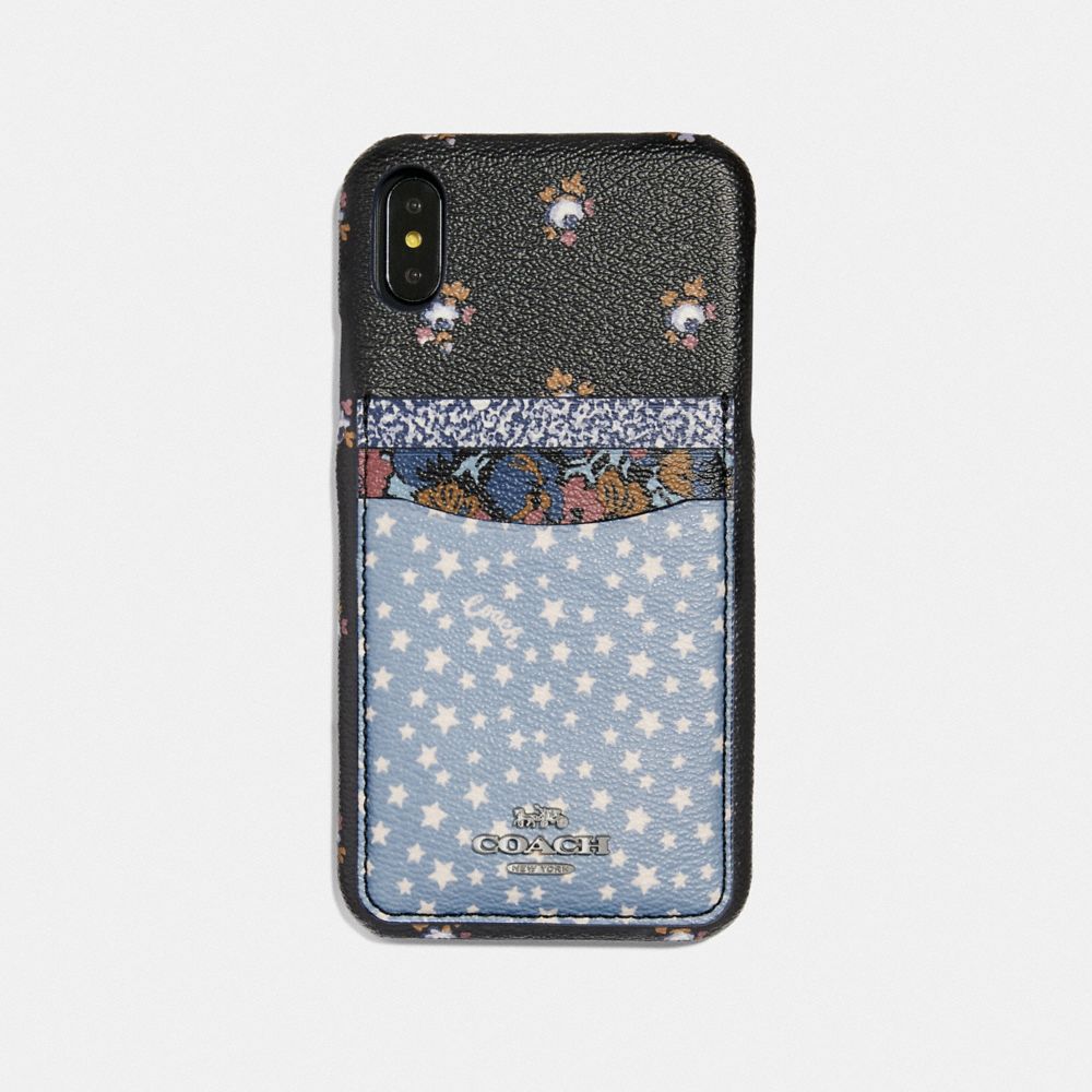 COACH F68430 IPHONE XS MAX WITH DITSY STAR PATCHWORK PRINT BLUE MULTI