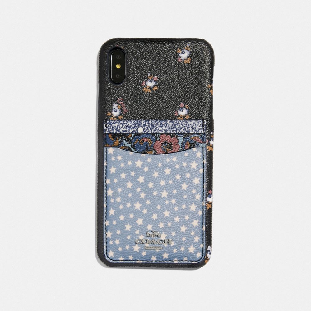 COACH F68431 IPHONE XR CASE WITH DITSY STAR PATCHWORK PRINT BLUE MULTI