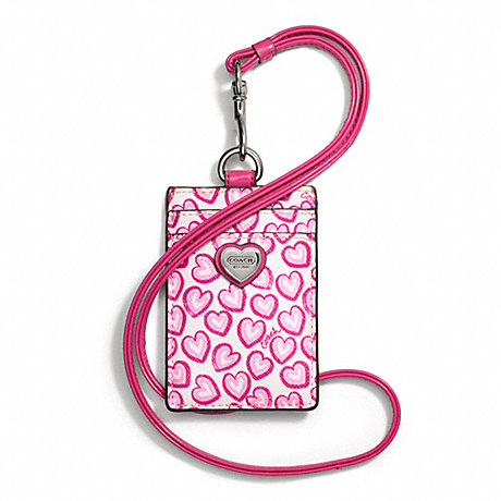 COACH F68437 HEART PRINT LANYARD ID CASE ONE-COLOR