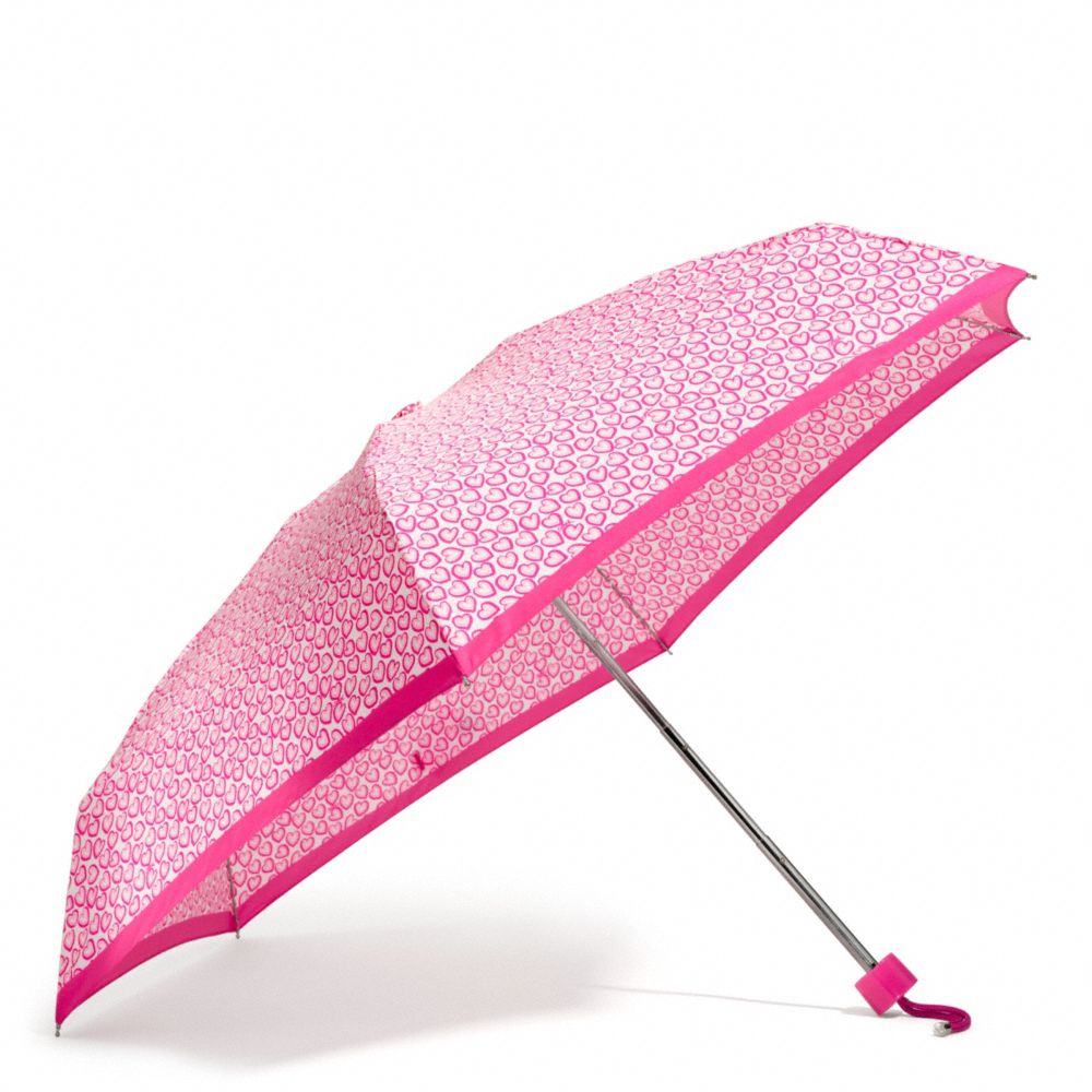 COACH F68449 Heart Print Mini Umbrella 