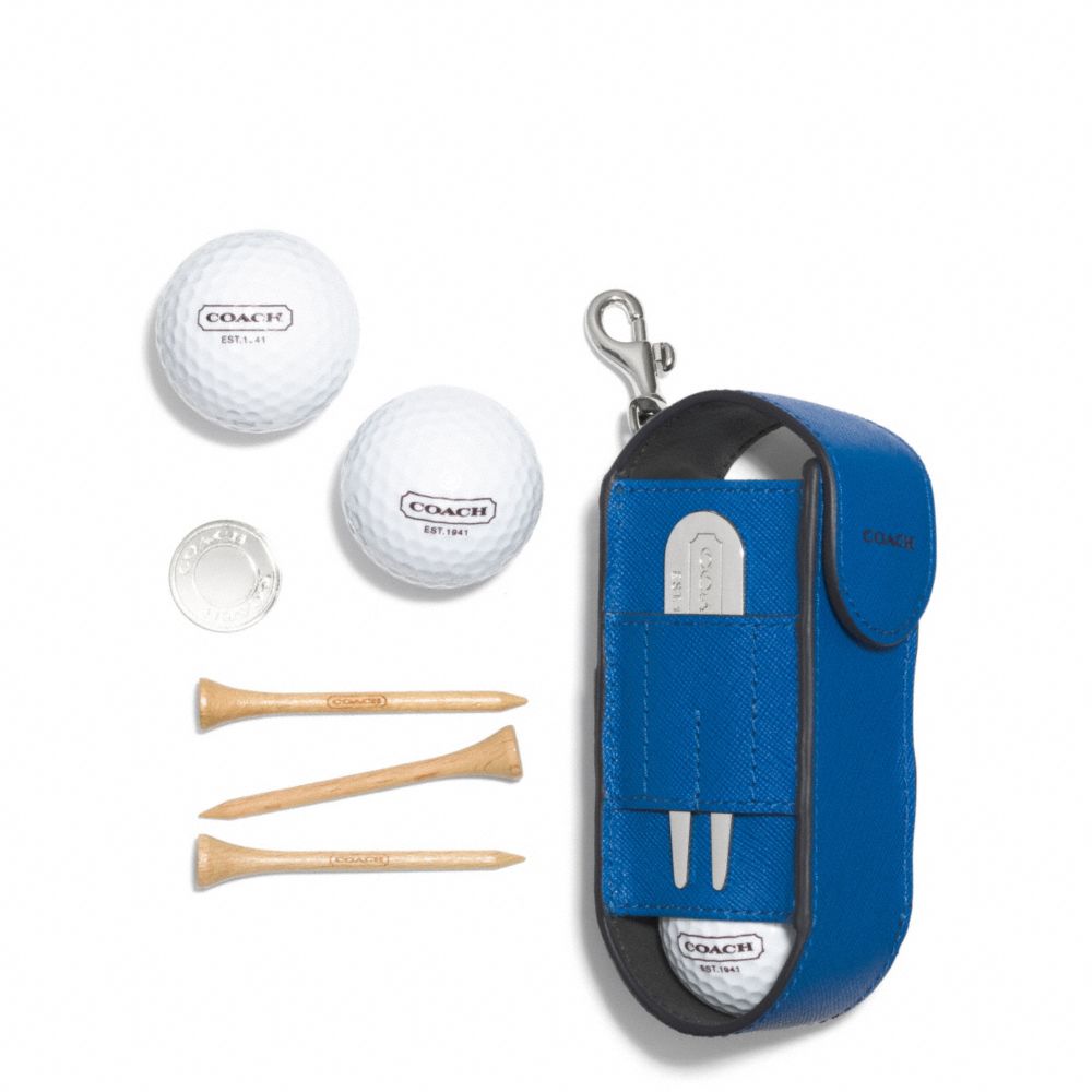 COACH LEXINGTON SAFFIANO LEATHER GOLF BALL SET - MARINE, MARINA - f68501