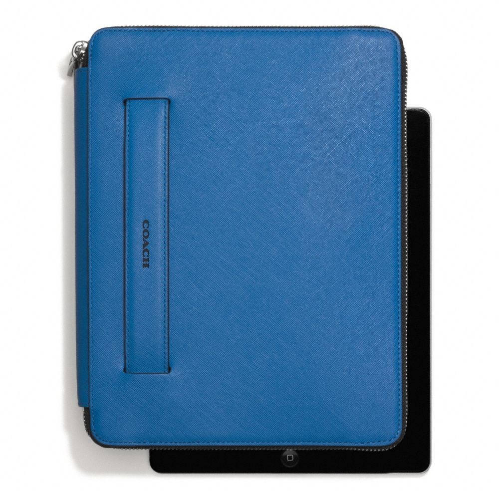 LEXINGTON SAFFIANO LEATHER MOLDED ZIP IPAD CASE - MARINE, MARINA - COACH F68510