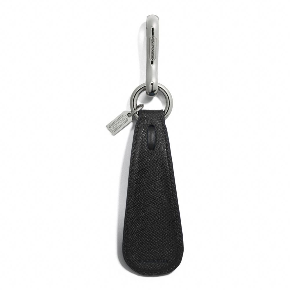 COACH SHOE HORN KEY RING - SILVER/BLACK - F68517