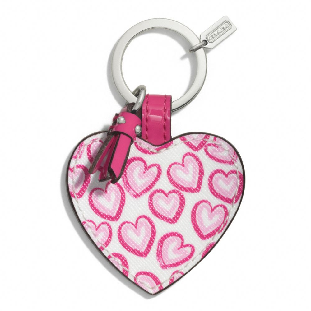 Coach hot sale heart keychain