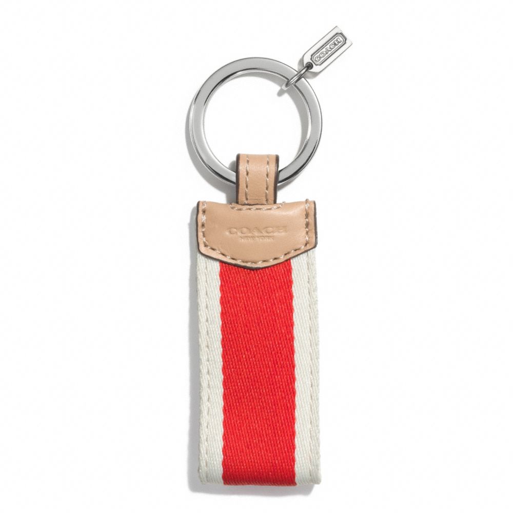 COACH SIGNATURE STRIPE WEBBING KEY RING - ONE COLOR - F68562