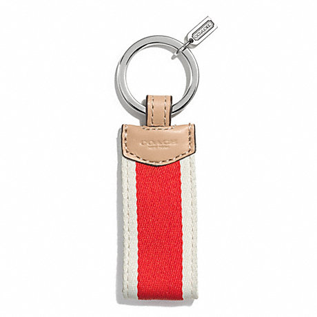 COACH F68562 SIGNATURE STRIPE WEBBING KEY RING ONE-COLOR