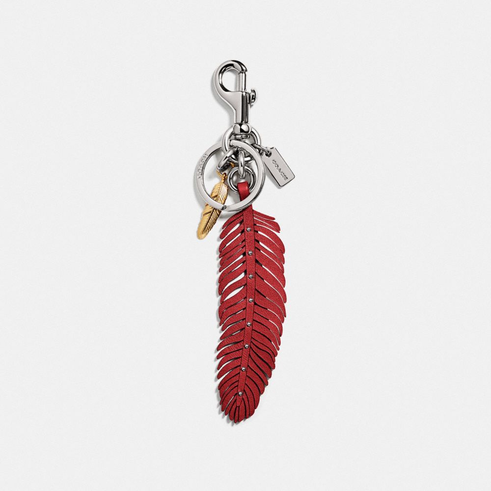 COACH F68647 Multi Feather Bag Charm 1941 RED/SILVER