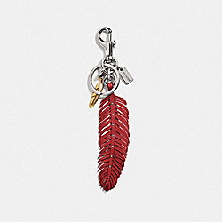 MULTI FEATHER BAG CHARM - F68647 - 1941 RED/SILVER