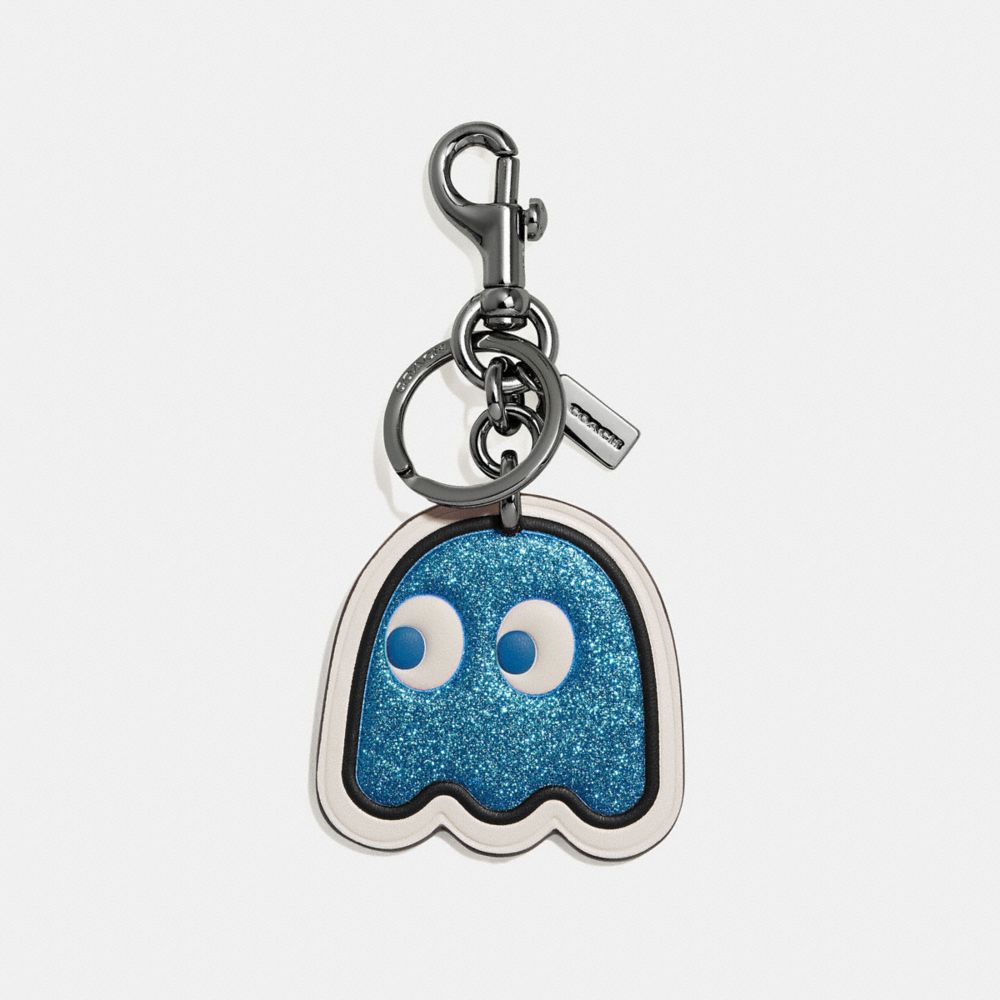 COACH PAC-MAN GHOST BAG CHARM - BLUE/BLACK - F68648