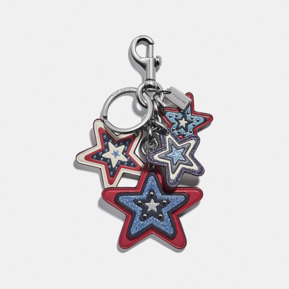 COACH F68651 AMERICAN STAR CLUSTER BAG CHARM SILVER/MULTI