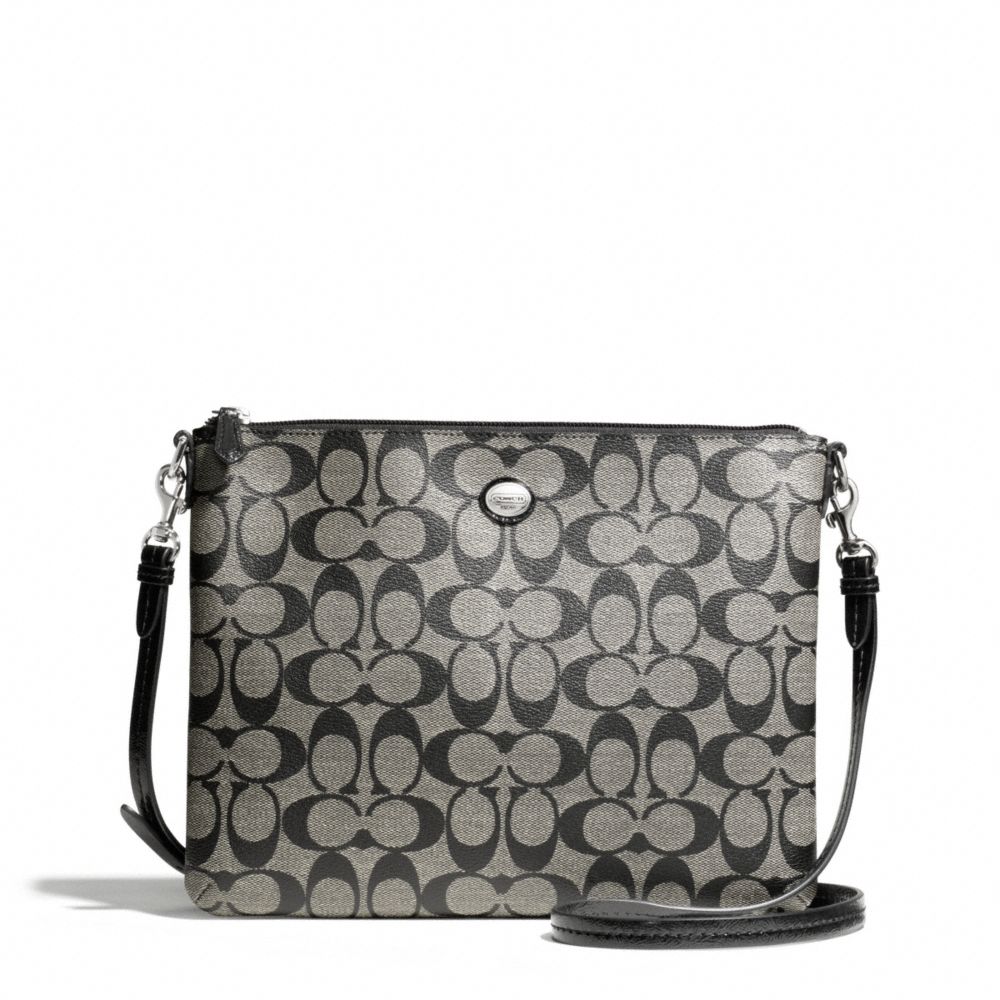 COACH PEYTON SIGNATURE TABLET CROSSBODY - SILVER/BLACK/WHITE/BLACK - F68658