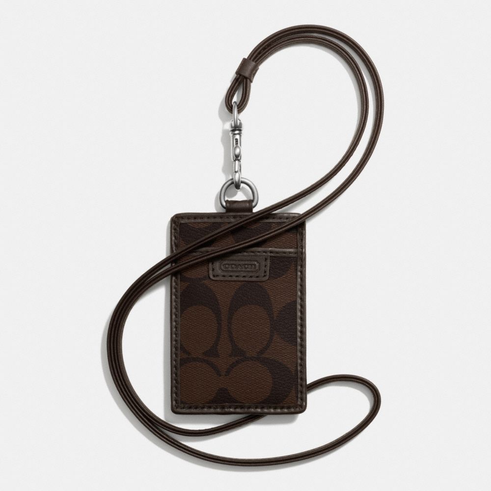 HERITAGE LANYARD IN SIGNATURE - f68664 - MAHOGANY/BROWN