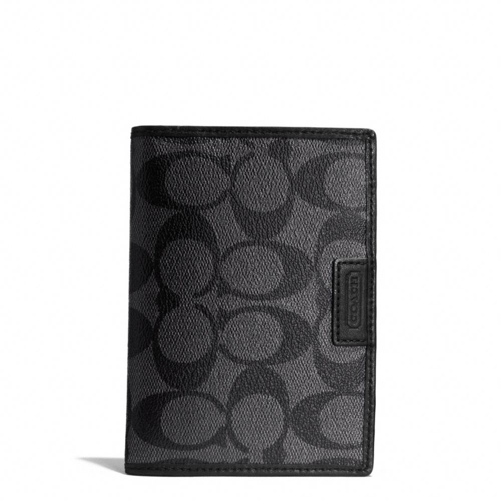 HERITAGE SIGNATURE PASSPORT CASE - f68667 - CHARCOAL/BLACK