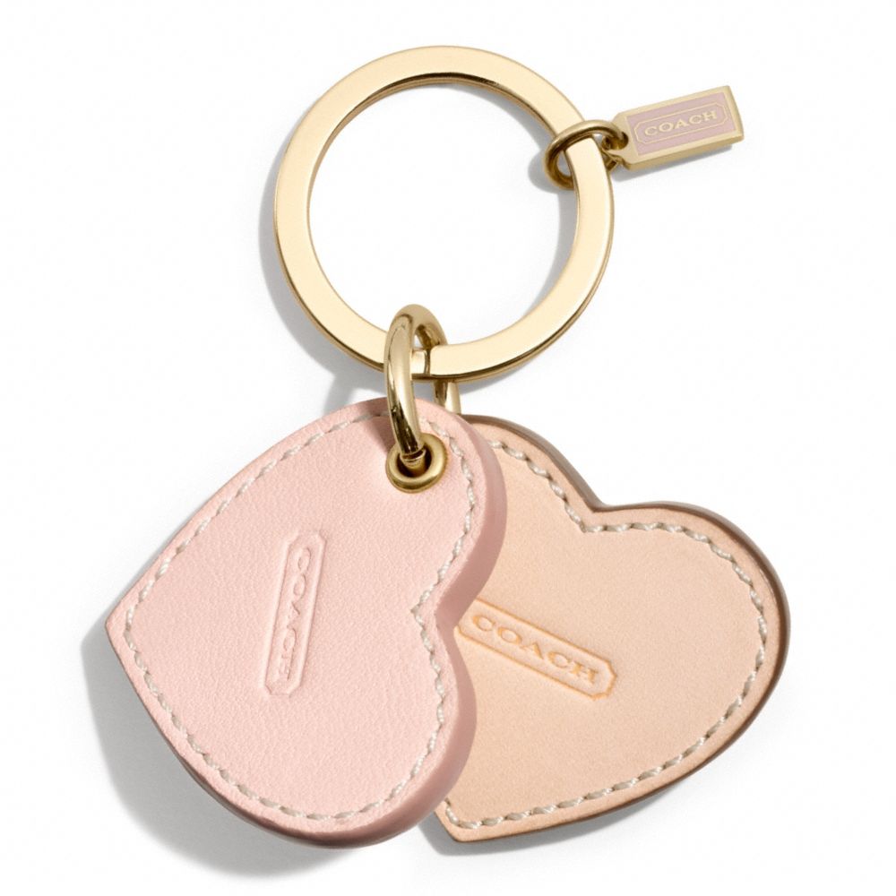 COACH f68705 MONOGRAMMABLE MULTI HEARTS KEY RING PINK/MULTICOLOR