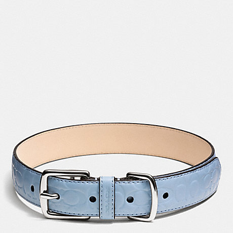 COACH f68776 COLLAR IN SIGNATURE EMBOSSED LEATHER SILVER/WASHED OXFORD