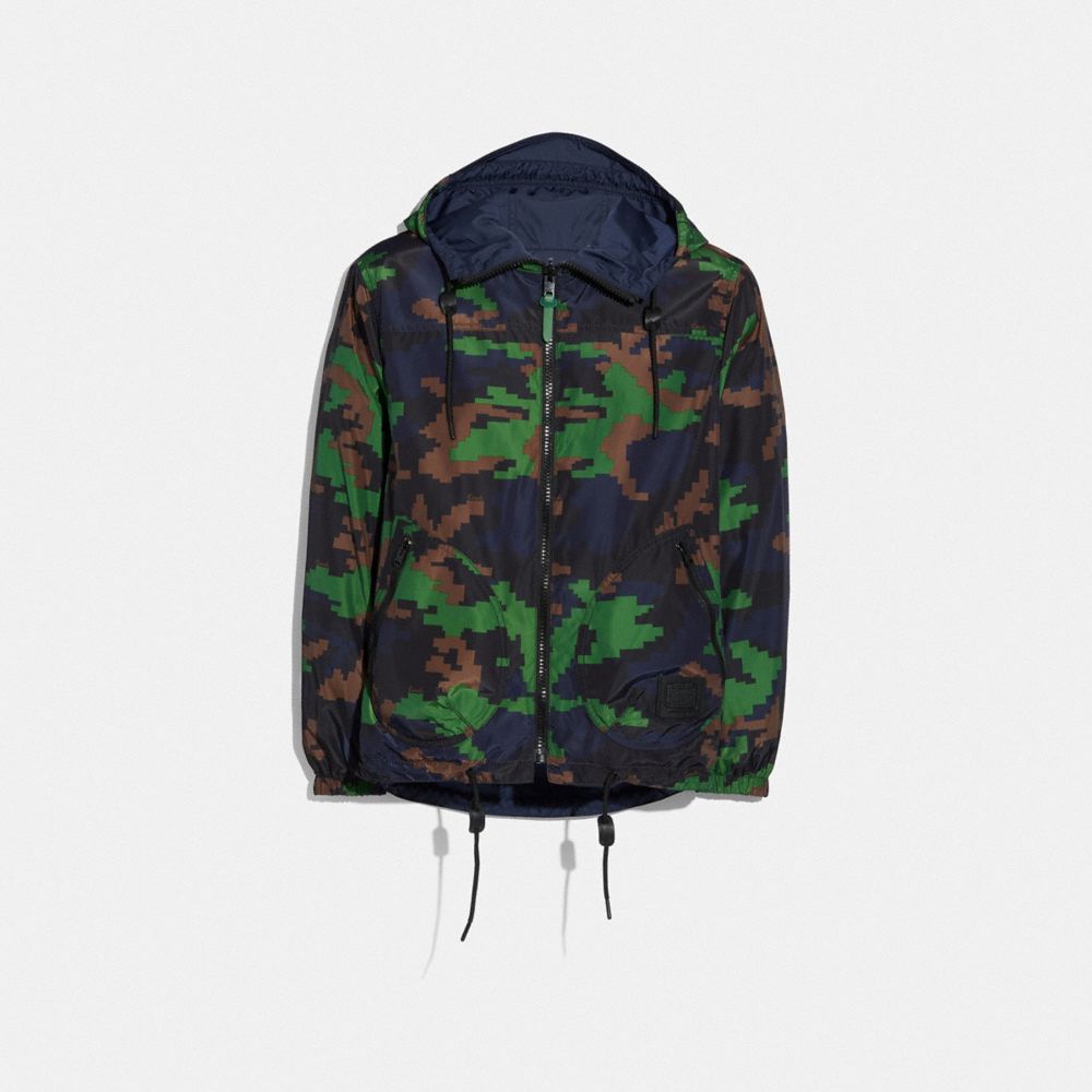 SEASONAL PRINT REVERSIBLE NYLON TRAINER - F68802 - NAVY/GREEN CAMO